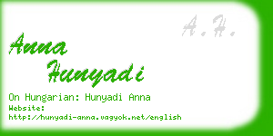 anna hunyadi business card